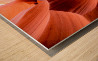 Red Waves Wood print